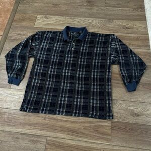 Vintage Evan-Picone Velour Polo Long Sleeve